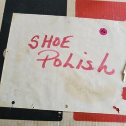 Old Box Of Polishes And Brushes 