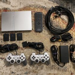 Sony PlayStation 2 PS2 Slim Silver SCPH-77001 🌟 like New