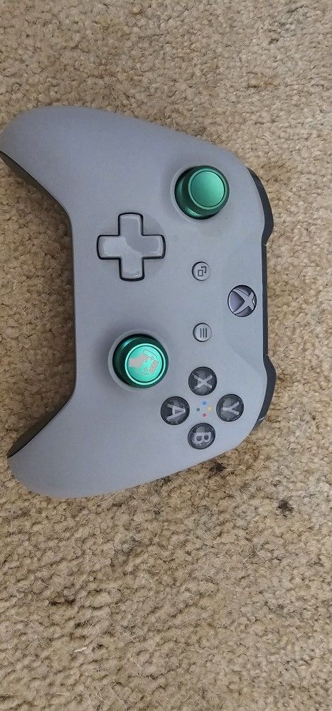 CUSTOM XBOX ONE S CONTROLLER Bluetooth Wireless Metal Sticks Silver/Green