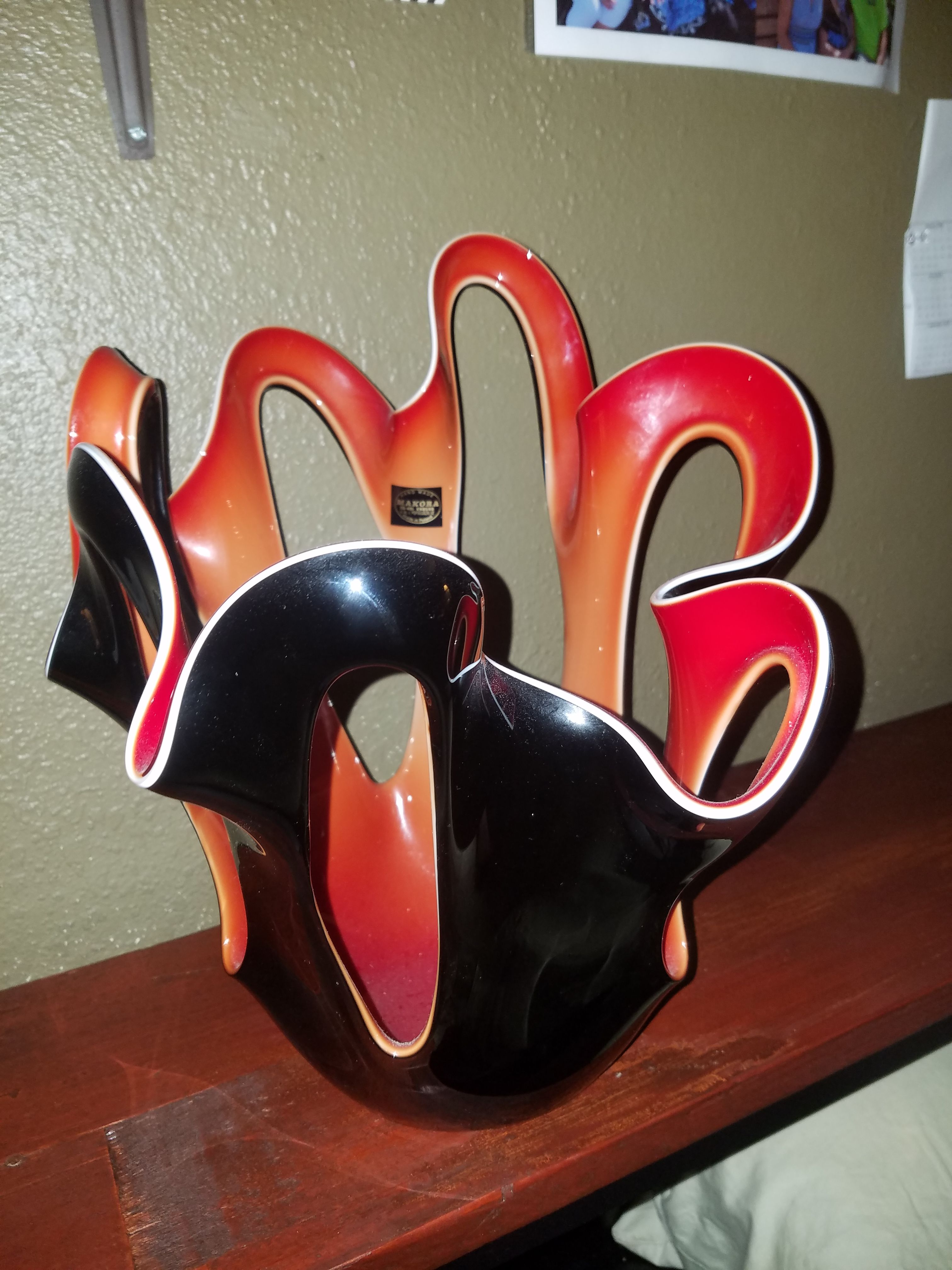 Made in Poland by hand~~Makora large glass vase $70