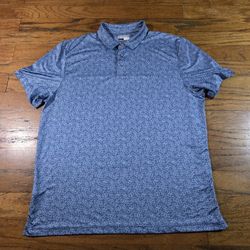 PGATOUR Pro Series Polo Shirt XXL Blue Geometric Print Golf Athletic Fit Performance