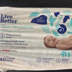 Live Better Size 1 Diapers • 40 Diapers 