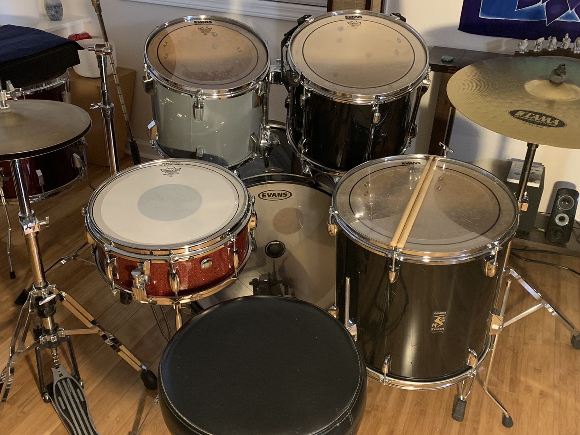(Mostly) Tama Rockstar Drum Set, 1960s Hi-Hats and Snare Drum 
