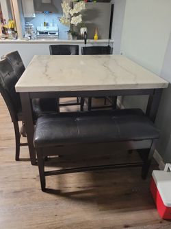 Marble Dining Table(Chairs Included)