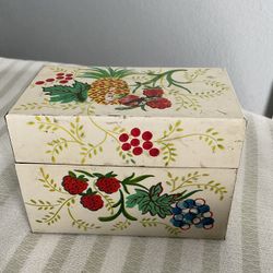 J Cheins & Co Vintage Recipe Box Fruits Medley 