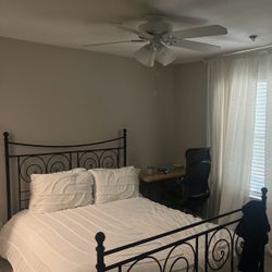 Black Bed frame with mattress Available NOW