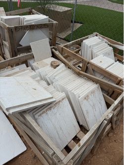 Stone. Various sizes. 3/4 thick. White limestone.