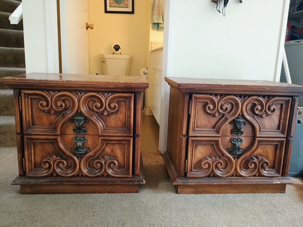 Two Wooden End Tables