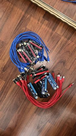 PCIE Riser Express Cable 1X to 16X (Dual-6pin / MOLEX) with Led Graphics Extension Ethereum ETH Mining Powered PCI-E Riser Adapter Card