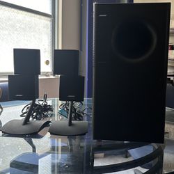 Bose Acoustimass 5 Series III Speaker System Black w/ speaker stands