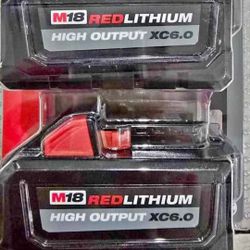Milwaukee 2 Batteries 6ah New 