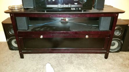Cherry red wood entertainment center