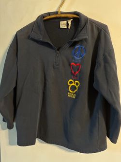 1304. Vintage Peace Love & Mickey Fleece Sweatshirt. $10.00 XL