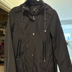NWT ANTONIO MELANI Velvet Trim Light Windbreaker Jacket Black 