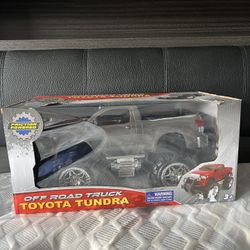 HTF Lifted Toyota Tundra 4X4 Toy Truck, Friction Powered, Off Road, Silver, 12"