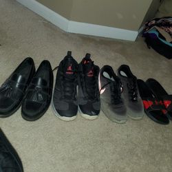 Used Nike Size 9, Rockport 8 1/2,  Under Armour 8, And The Jordans Used Only Once Size 9