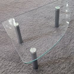 Quarter Circle Glass Table