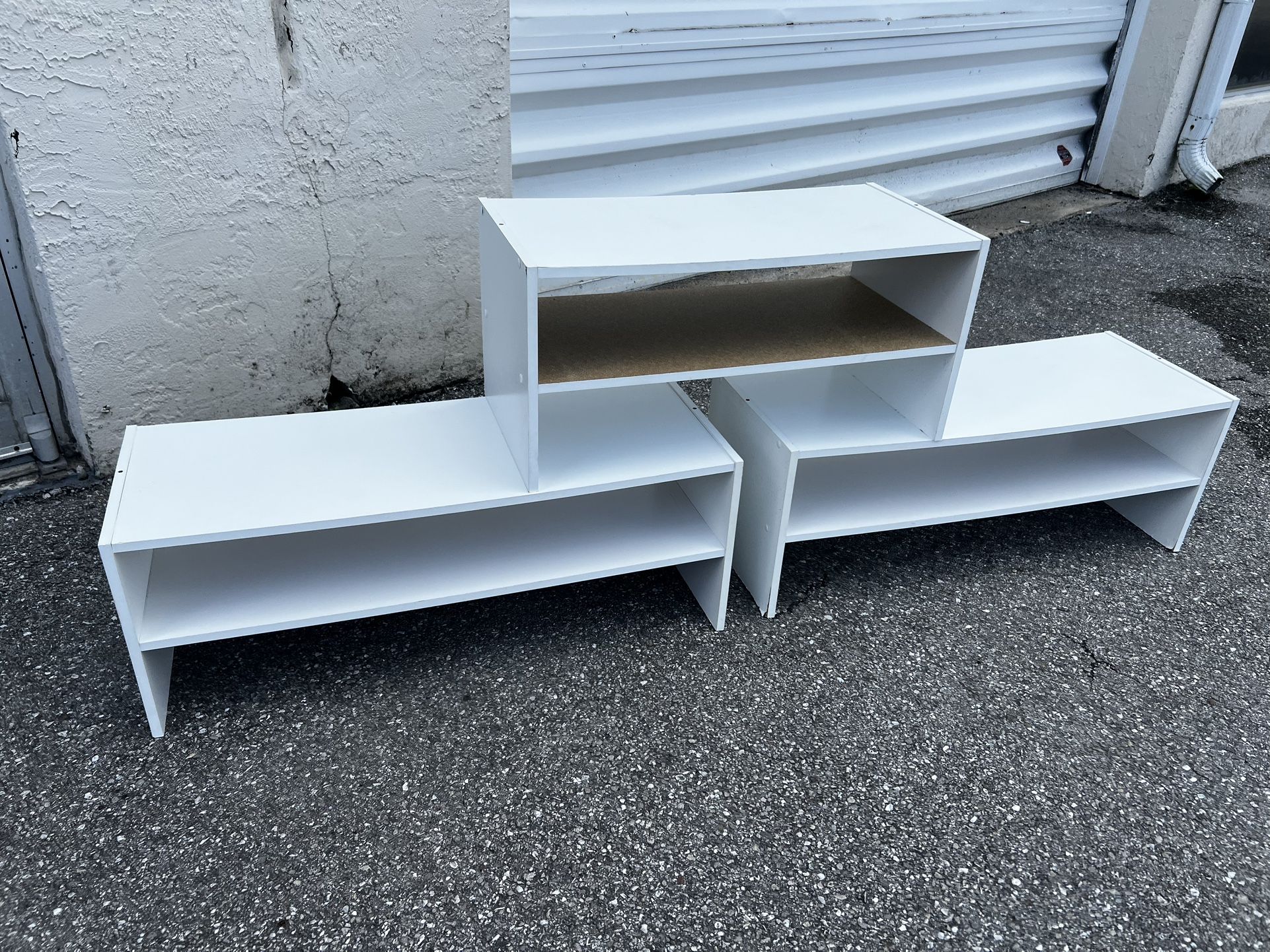$30 for all 3! 3 White Closet Bedroom Shoe Storage 2 Tier Shelf! Sturdy! 1 Smaller 24x12x12in 2 Larger 31x12x12in