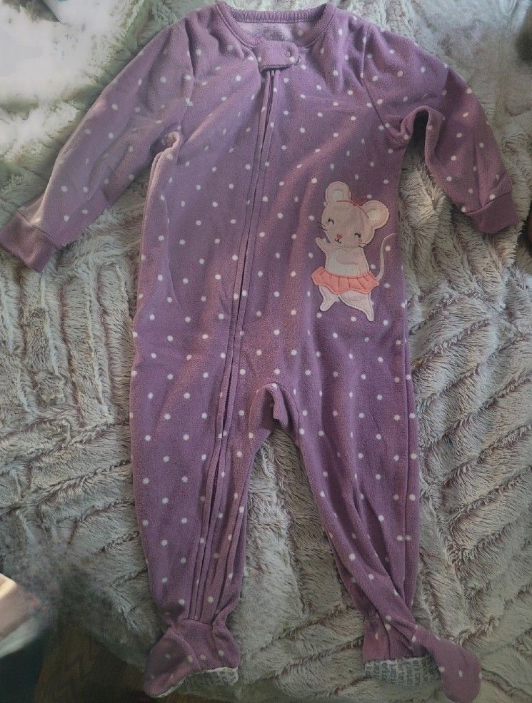 18 Month Carter's Girls Footed Microfleece Pajamas 