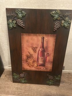 Wine and Grapes Wall Art Plaque