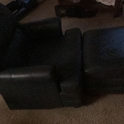 Leather Couch W Ottoman