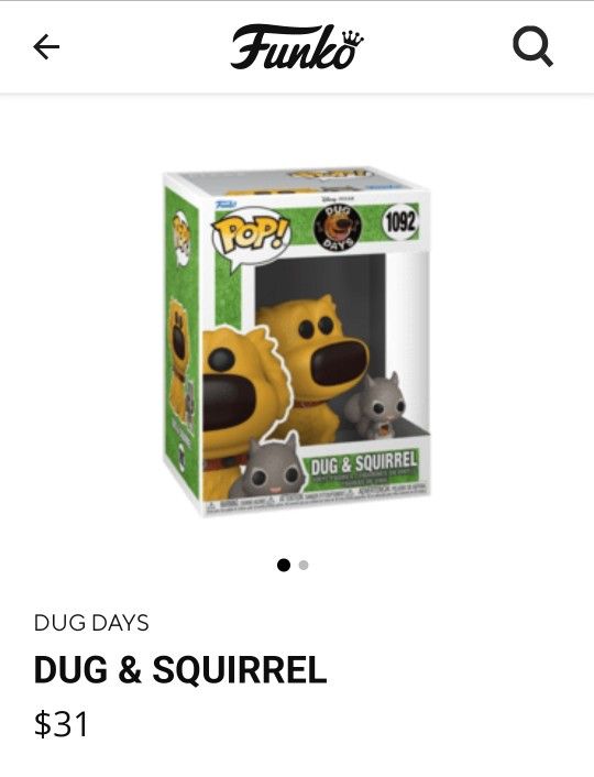 Funko Pop Dug With Squirrel #1092