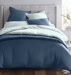 🎉Oake Comforter Set, Full / Queen 300 TC Cotton & Tencel, Navy $240 MSRP