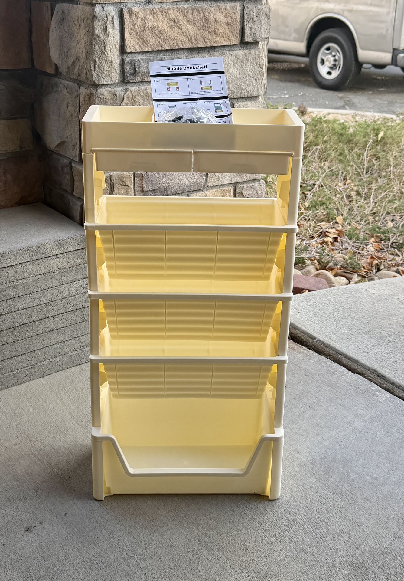 5-Tier Rolling Utility Book Cart