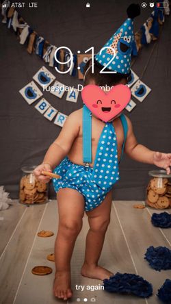 Baby boy birthday boy 1st birthday Cookie Monster