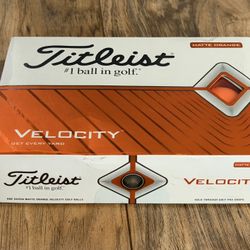 Titleist Velocity Golf Balls (Matte Orange, 12pk) 1 Dozen - New Unopened Sealed