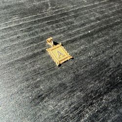 14K Initial “A” Pendant