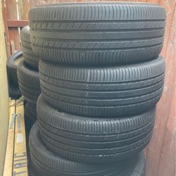I have four tires in good condition they have about 50% left size number 235/55/18