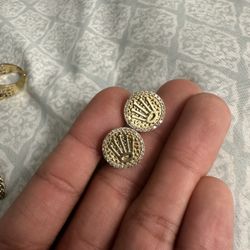 Rolex Earrings 10k Gold & Diamond