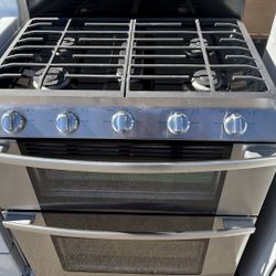 Stainless steel stove 5 burners + double oven $400 3-month warranty Delivery available