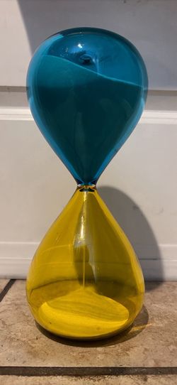 Title Vintage HourGlass Artwork: Venini Clessidra - Murano Incalmo Glass Signed Richard Blenko 1999.