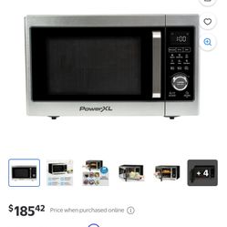 PowerXL Microwave Air Fryer Plus, Stainless Steel / Black, 1cu. ft