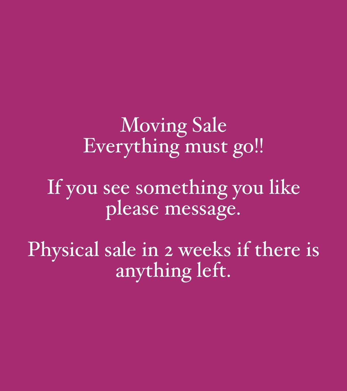 Moving Sale Mostly Great Quality Kitchenware, Toys And Furniture