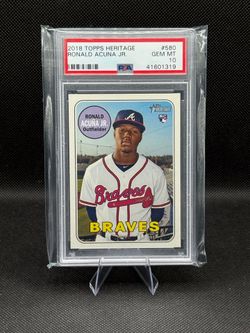 Ronald Acuna Jr Rookie 2018 Topps Heritage PSA 10