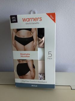 2XL  warners ladies underwear 5 pack.
