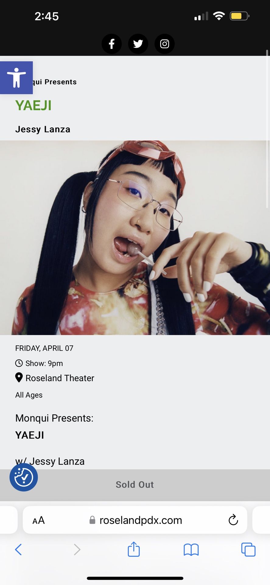 Yaeji Ticket (1) 4/7 Roseland
