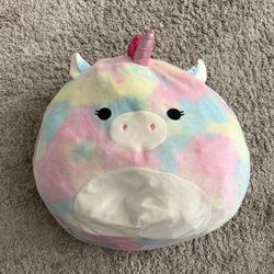 Squishmallow Esmeralda Rainbow Tie-Dye Unicorn 16"