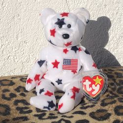 Original TY Beanie Baby *GLORY* - DOB 07/04/1997 (Silver Lake)