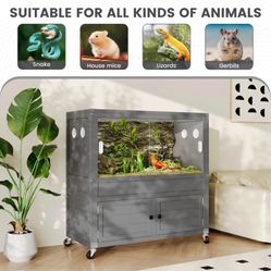 45 Gallon Reptile Or Small Pet Terrarium With Storage
