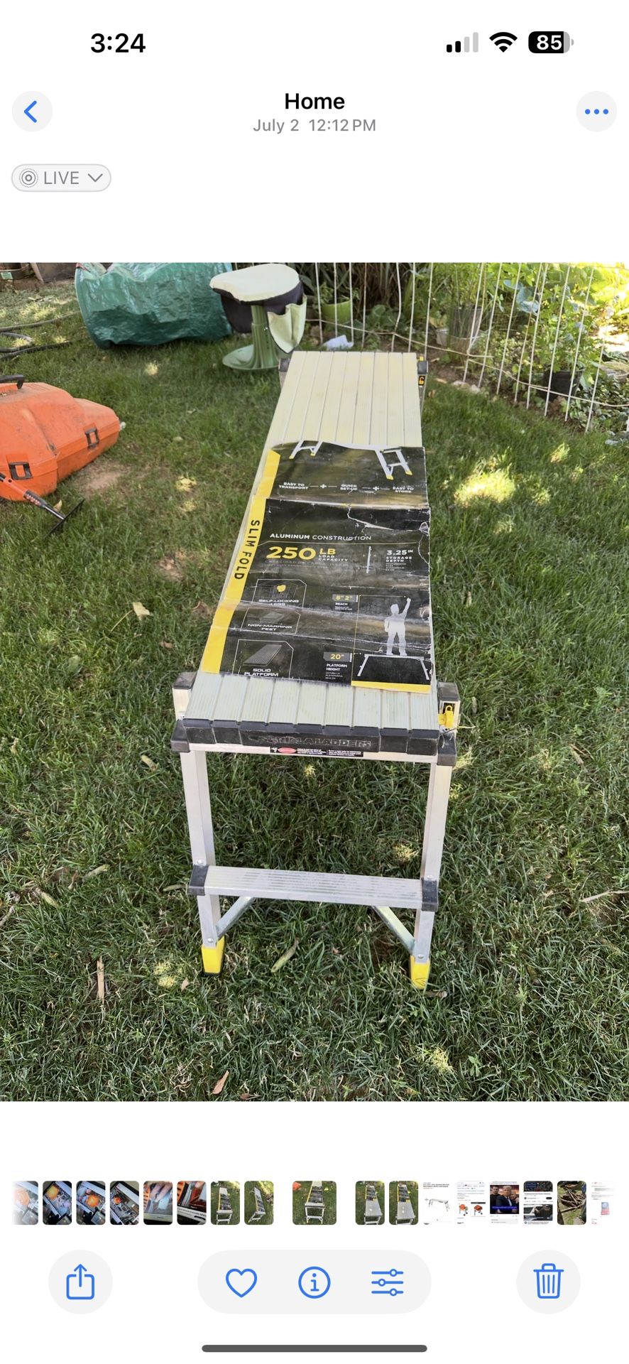 Working Platform 4 Ft X12”x20 “ . 250 Lb Load Capacity