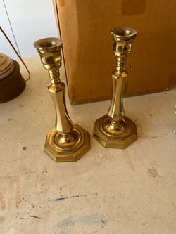 Vintage Portuguese brass candlesticks