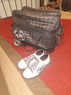 2 ball bowling bag and shoes mens 9.5