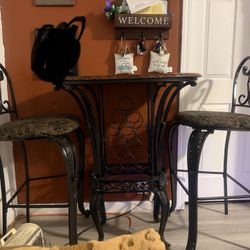 Wine Table  With 2 Stools