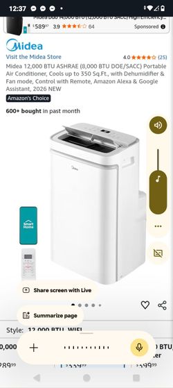120000 btu portable AC.  Only used twice