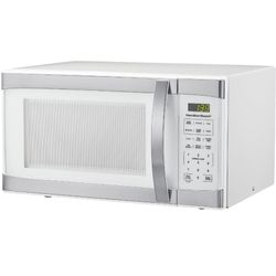 Hamilton Beach 1.1 Cu. Ft White with Stainless Steel Digital Microwave Oven 