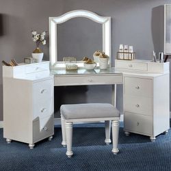 Brand New Elegant White Vanity plus Stool